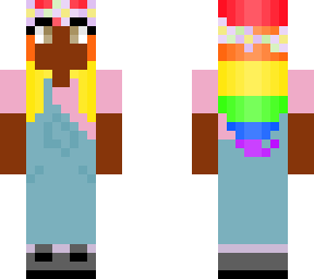 rainbow hair overalls