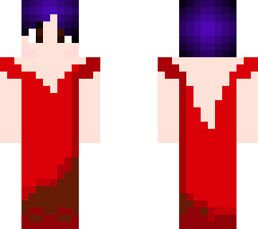 female in a red dress