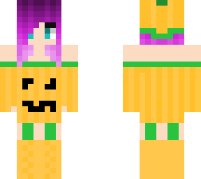 purple hair pumpkin girl