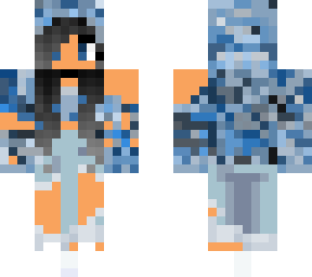 blue camouflage wolf girl
