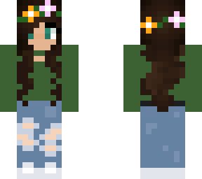 cute fall-themed girl orange pink esh grenn ish
