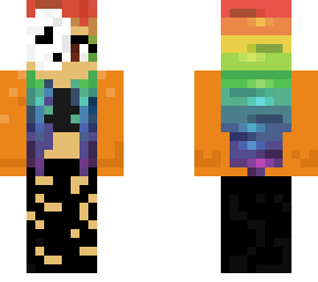 cute rainbowskull masked girl