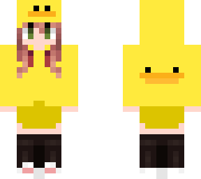 monika in a duck hoodie
