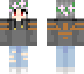 festive-y girl w/grey hair red eyes