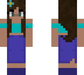 girl steve w/ long pencil skirt, cute crop top(shows shoulders) w/flower on hair