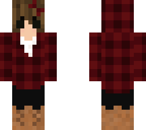 spooky girl (short hair, red plaid)