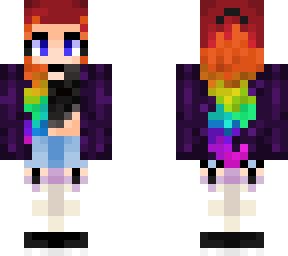 Rainbow hair | Minecraft Skin