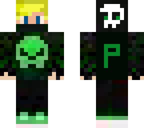 blond green guy with skull