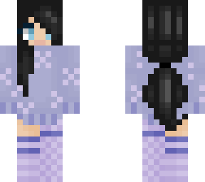 purple, black-haired winter girl