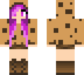 cookie hoodie & purple hair.