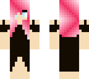 pink hair in dress