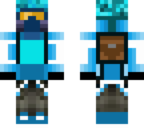 blue helmet with backpack