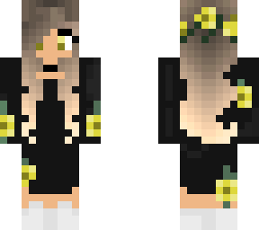 aesthethic girl /w black tracksuit w sunflower & blonde hair w flower veil