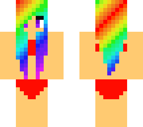 rainbow hair girl swimsuit