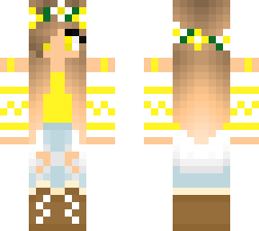 yellow and white sweeter and jeans