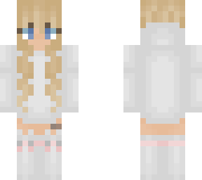 blond-girl w/ white-pullover & rabbit-boots