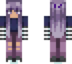 shy lookin' purple girl