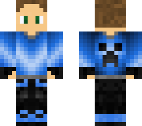 black and blue shaded with creeper