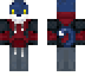 blue cat (furni) yellow eyes dead pool jacket and sweat pants