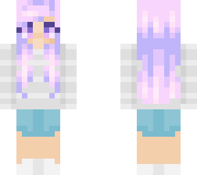 purple hair winter girl