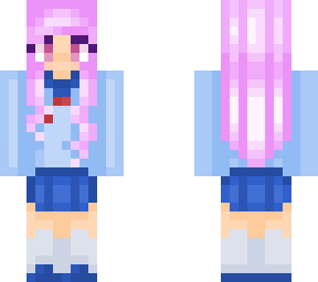highschool girl with pink hair