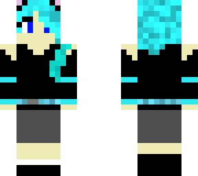 blue cat girl - side hair