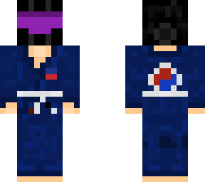 white belt blue gi with helmet