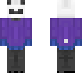 panda is purple sweater (also i spilled tea on myself while making this in desc)