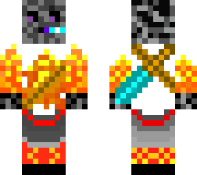 firey enderman with sword on back