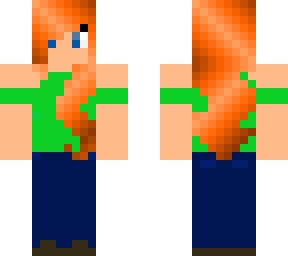 green t-shirt and jeans