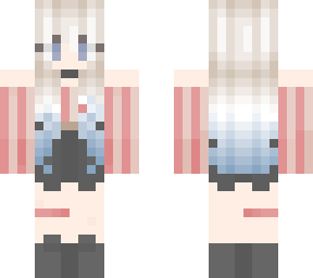 cute blue haired skin