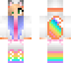 rainbow fox with ombre hair