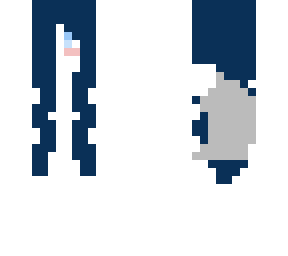 blue haired girl base with grey wolf tail