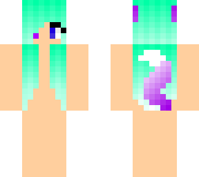green haired werewolf girl skin base
