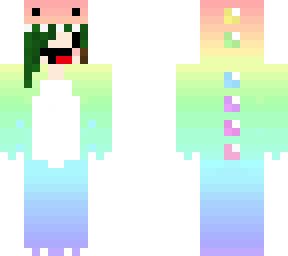 rainbow dino half brown half green improved