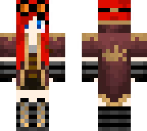 red steam punk girl