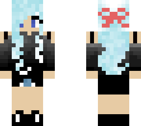 blue hair girl with headphones