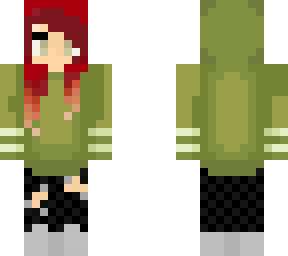 girl with a green hoodie