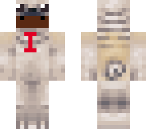 black boi in a pug costume with a tie