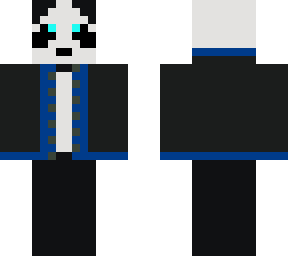 panda wearing black and blue jacket