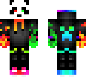 rainbow panda fire and green fire