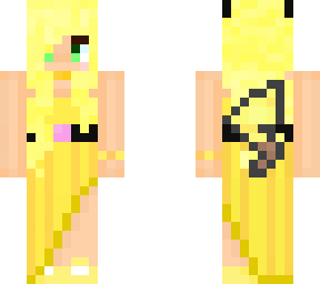 blond pikachu girl in a dress