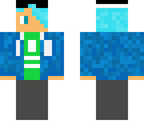 blue and green jacket boi