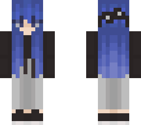 blue haired sportswoman girl