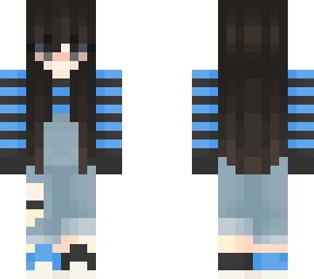 blue and black overalls