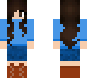 girl who likes blue: brown hair 2b