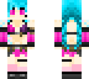 jinx pink blue gun girl lol