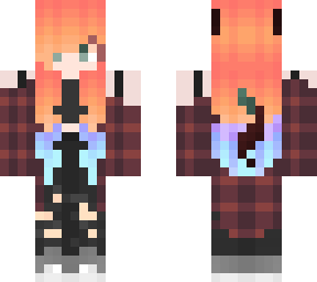 orange and blue cat girl edit