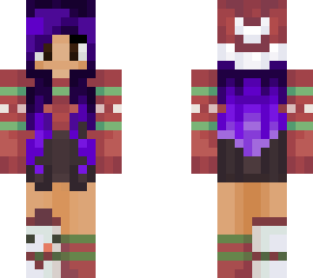 purple haired christmas girl