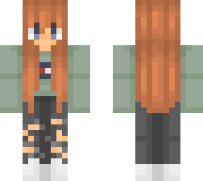 red head green sweater